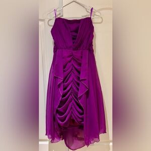 Elegant Purple Ruched Dress